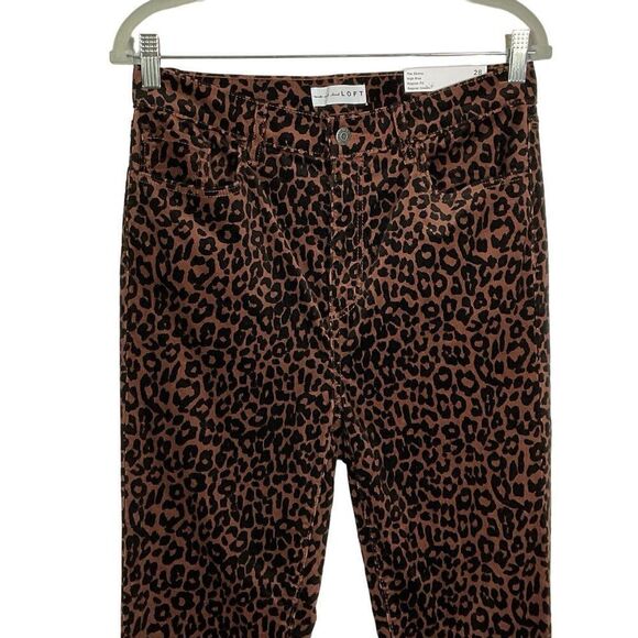 LOFT Leopard Print Skinny Corduroy Pants Size 28/6 Regular Fit, High Rise NWT - Picture 5 of 11